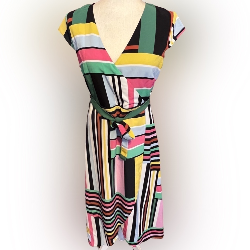 NWT Madison Maxi Geometric Design Faux Wrap Dress M